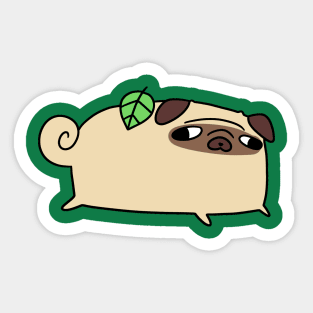 Green Leaf Pug Sticker